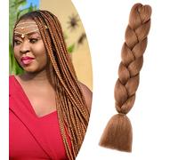 Gairyan Jumbo Braids Hair Extensions for Braiding 24" Colorful Ombre Jumbo Braiding Hair Extensions Synthetic Hair Afro Box Braids Crochet Twists (1 Bundle 100g Light Auburn)