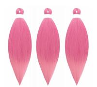 Gairyan Pink Pre Stretched Braiding Hair Extensions Natural Yaki Texture EZ Braids 3 Packs 26inch Professional Synthetic Hair for Braiding Crochet Braids