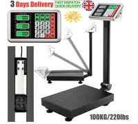GAIS-06050 Heavy-Duty LCD Digital Postal Platform Scale 100kg/220lb, 5 Unit Price Memory, Auto Power Off, Rechargeable Battery, Backlit Display
