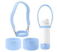 GAISHION Silicone Bow Water Bottles Accessories Set for Owala 32 oz Water Bottles，Including Silicone Water Bottle Handle Strap, Silicone Boots - Blue