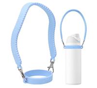 GAISHION Silicone Water Bottle Handle Strap for Owala, Stanley,Compatible with Stanley 30&40 oz Tumbler Cup,FreeSip, Twist, and Flip Stainless Steel Water Bottles Accessories-Blue