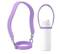 GAISHION Silicone Water Bottle Handle Strap for Owala, Stanley,Compatible with Stanley 30&40 oz Tumbler Cup,FreeSip, Twist, and Flip Stainless Steel Water Bottles Accessories-Purple
