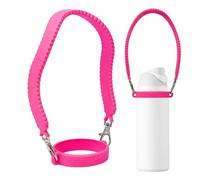GAISHION Silicone Water Bottle Handle Strap for Owala, Stanley,Compatible with Stanley 30&40 oz Tumbler Cup,FreeSip, Twist, and Flip Stainless Steel Water Bottles Accessories-Rose
