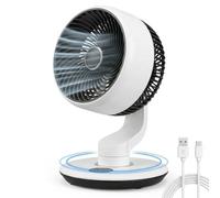 GAITIR Rechargeable Desk Fan, 7800mAh Air Circulator Fan for Bedroom, Cooling Battery Powered Desktop Fan, 20dB Quiet USB Table Fans Office, 5 Speed & 9H Timer Smart Fan, 120° Horizontal Oscillating