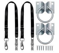 GAITWIN Nylon Cross Tie Rings for Horse, Adjustable Trailer Tie with Hitching Block Tie Ring for Horse Barn Haulage with Panic Snap and Bull Snap Horse Supplies