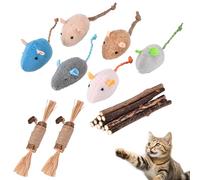 GaiusiKaisa Cat Toys for Indoor Cat Adult & Kitten 18pcs, Catnip Mouse Toys & Silvervine Chew Sticks - Cleaning Teeth Stimulate Play Instincts Natural Matatabi