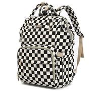 GAIVP diaper backpack for baby, Checkered Black, 15.6, Diaper Backpack