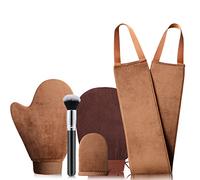 GAIYAH Self Tanning Mitt Kit - 5 in 1 Fake Tan Mitt Set,Self Tan Mit Glove, Tanning Brush, Exfoliating Gloves, Lotion Applicator for Back Tanner Applicator