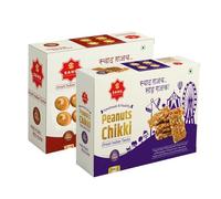 GAJAK BHANDAR Peanut Chikki 500g | Cham Cham Gajak Sweets 250g | Combo Pack | Made with Cow Ghee | No Added Preservatives or Colours | Healthy Snacks | Premium Packaging