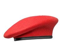 Gajaous British Military Berets with Leather Sweatband, Adjustbale Army Black Wool Beret