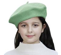 Gajaous Kids Wool French Beret Hat, Classic Fashion Warm Solid Color Artist Beret Hat for Toddler Baby Girl Green