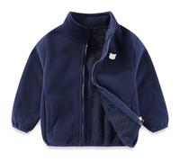 Gajaous Toddler Kids Polar Fleece Jacket, Thickened Full-Zip Long Sleeve Warm Coats Outwear for Baby Boys Girls Autumn Spring Winter,Navy Blue,Tag 90,18-24M