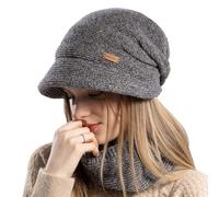 Gajaous Women Beanie Hat Scarf Set,Slouchy Knit Beanie Warm Knit Hat Thick Fleece Lined Winter Cap Neck Warmer Set Multi Colors - (2pcs)