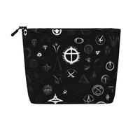 GaJher Black and White Universe Fake Hemp Makeup Bag - Your One-Pack Solution for Travel Toiletry & Daily Cosmetics Storage - Zipper Pouch, Black, One Size