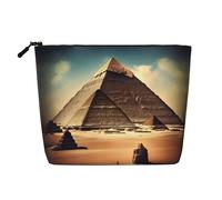 GaJher Dreaming of the Pyramids of Khufu Fake Hemp Makeup Bag – Your One-Pack Solution for Travel Toiletry & Daily Cosmetics Storage – Zipper Pouch, Black, One Size
