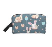 GaJher Large Travel Cosmetic Bag – Reusable Cartoon cute bunny Print Toiletry Dopp Kit, Portable Organizer for Makeup, Daily Essentials, White, One Size