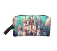 GaJher Large Travel Cosmetic Bag – Reusable Classical castle Print Toiletry Dopp Kit, Portable Organizer for Makeup, Daily Essentials, White, One Size