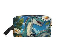 GaJher Large Travel Cosmetic Bag â€“ Reusable Cute Dinosaur Print Toiletry Dopp Kit, Portable Organizer for Makeup, Daily Essentials, White, One Size