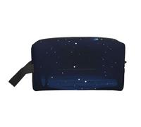 GaJher Large Travel Cosmetic Bag – Reusable Dark Blue Night View Print Toiletry Dopp Kit, Portable Organizer for Makeup, Daily Essentials, White, One Size