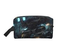 GaJher Large Travel Cosmetic Bag â€“ Reusable Future Robot Print Toiletry Dopp Kit, Portable Organizer for Makeup, Daily Essentials, White, One Size