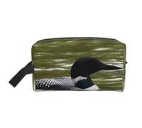 GaJher Large Travel Cosmetic Bag – Reusable Loon Nature Bird Print Toiletry Dopp Kit, Portable Organizer for Makeup, Daily Essentials, White, One Size