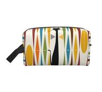 GaJher Large Travel Cosmetic Bag – Reusable Mid-Century Modern Art Cat Print Toiletry Dopp Kit, Portable Organizer for Makeup, Daily Essentials, White, One Size