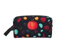 GaJher Large Travel Cosmetic Bag â€“ Reusable Pumpkin Flowers Print Toiletry Dopp Kit, Portable Organizer for Makeup, Daily Essentials, White, One Size