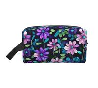 GaJher Large Travel Cosmetic Bag – Reusable Purple Camellia Print Toiletry Dopp Kit, Portable Organizer for Makeup, Daily Essentials, White, One Size