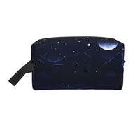 GaJher Large Travel Cosmetic Bag – Reusable Serene blue night view Print Toiletry Dopp Kit, Portable Organizer for Makeup, Daily Essentials, White, One Size