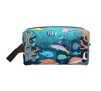 GaJher Large Travel Cosmetic Bag â€“ Reusable Submarine dolphins Print Toiletry Dopp Kit, Portable Organizer for Makeup, Daily Essentials, White, One Size
