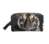 GaJher Large Travel Cosmetic Bag â€“ Reusable Tiger at rest Print Toiletry Dopp Kit, Portable Organizer for Makeup, Daily Essentials, White, One Size
