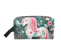 GaJher Large Travel Cosmetic Bag – Reusable Unicorn with pink hair Print Toiletry Dopp Kit, Portable Organizer for Makeup, Daily Essentials, White, One Size