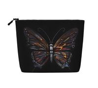 GaJher Mystery Butterfly Fake Hemp Makeup Bag - Your One-Pack Solution for Travel Toiletry & Daily Cosmetics Storage - Zipper Pouch, Black, One Size
