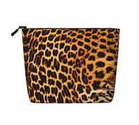 GaJher Stripes on leopards Fake Hemp Makeup Bag – Your One-Pack Solution for Travel Toiletry & Daily Cosmetics Storage – Zipper Pouch, Black, One Size