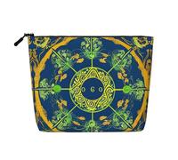 GaJher Yin Yang Totem Fake Hemp Makeup Bag - Your One-Pack Solution for Travel Toiletry & Daily Cosmetics Storage - Zipper Pouch, Black, One Size