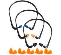 GAJUS Ear Defenders, Pack of 3, SNR 25 dB Noise Reduction, Pressure-Free for Comfortable Wearing Life, Includes 5 Pairs of Replacement Plugs (14 x 14 x 1.4 cm) - Black and Blue