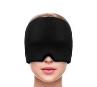 GAJUS Migraine Hat with Reusable Ice Gel, Hot/Cold Therapy to Relieve Headaches, Sinusitis and Swollen Eyes, Comfortable Adjustable Design (Black)
