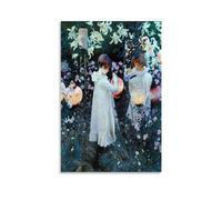 GAJUST Carnation Lily Lily Rose Poster Carnation, Lily, Lily, Rose Painted by John Singer Sargent Circa 188, Canvas Print Art Poster; Unframe; 08x12inch(20x30cm)