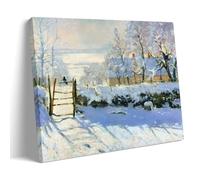 GAJUST Claude Monet The Magpie Poster Magpie in The Snow Painted by Claude Monet in 1869., Canvas Print Art Poster; Frame; 12x18inch(30x45cm)