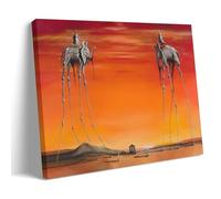 GAJUST Elephants Salvador Dali Poster Surrealist Painting By Spanish Master Painter, Elephants, Fantastic A, Canvas Print Art Poster; Frame; 12x18inch(30x45cm)