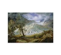 GAJUST Grindelwald Glacier Poster Grindelwald Glacier Painted by Thomas Fearnley Circa 1837., Canvas Print Art Poster; Unframe; 08x12inch(20x30cm)