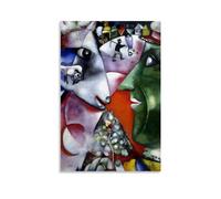 GAJUST I And The Village Chagall Poster I And The Village Painted by Marc Chagall in 1911., Canvas Print Art Poster; Unframe; 16x24inch(40x60cm)