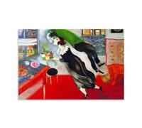 GAJUST Marc Chagall Birthday Poster The Birthday Painted by Marc Chagall in 1915., Canvas Print Art Poster; Unframe; 24x36inch(60x90cm)