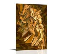 GAJUST Marcel Duchamp Painting Poster Abstract Painting By Marcel Duchamp. ''nude Descending A Staircase #2, Canvas Print Art Poster; Frame; 16x24inch(40x60cm)