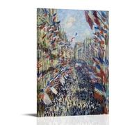 GAJUST Monet Rue Montorgueil Poster The Rue Montorgueil Painted by Claude Monet in 1878., Canvas Print Art Poster; Frame; 12x18inch(30x45cm)