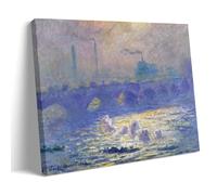 GAJUST Monet Waterloo Bridge Poster Waterloo Bridge Painted by Claude Monet in 1903., Canvas Print Art Poster; Frame; 12x18inch(30x45cm)