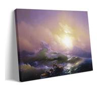 GAJUST The Ninth Wave Poster The Ninth Wave Painted by Ivan Aivazovsky in 1850., Canvas Print Art Poster; Frame; 20x30inch(50x75cm)