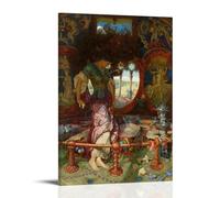 GAJUST William Holman Hunt The Lady of Shalott 1905, Painter Art Poster Canvas Printing Decorative Painting; Frame; 08x12inch(20x30cm)