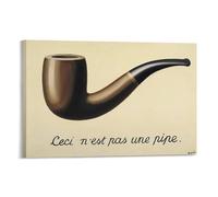 GAJUYL Famous Painting Poster Ceci N’est Pas Une Pipe by Rene Magritte, Canvas Print Art Poster, Home Decoration Painting; Frame; 16x24inch(40x60cm)