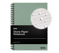 GAK. Stone Paper Waterproof Spiral Notebook, 7.20”x10.11”, 50 sheets, Durable Notebook, Eco-Friendly Mineral Stone Paper Notebook, Waterproof Notepad, Ruled, Green